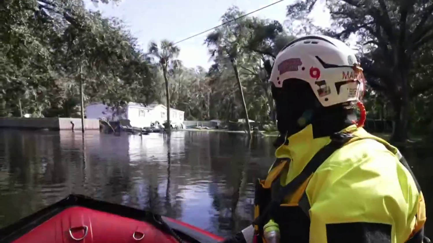 Rescuers warn of hazards walking through floodwater in Milton aftermath