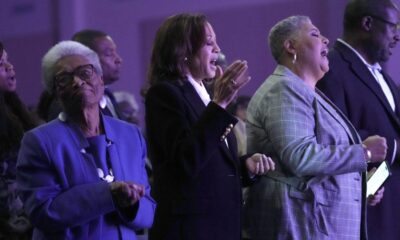 Harris appeals to Black voters at Sunday service