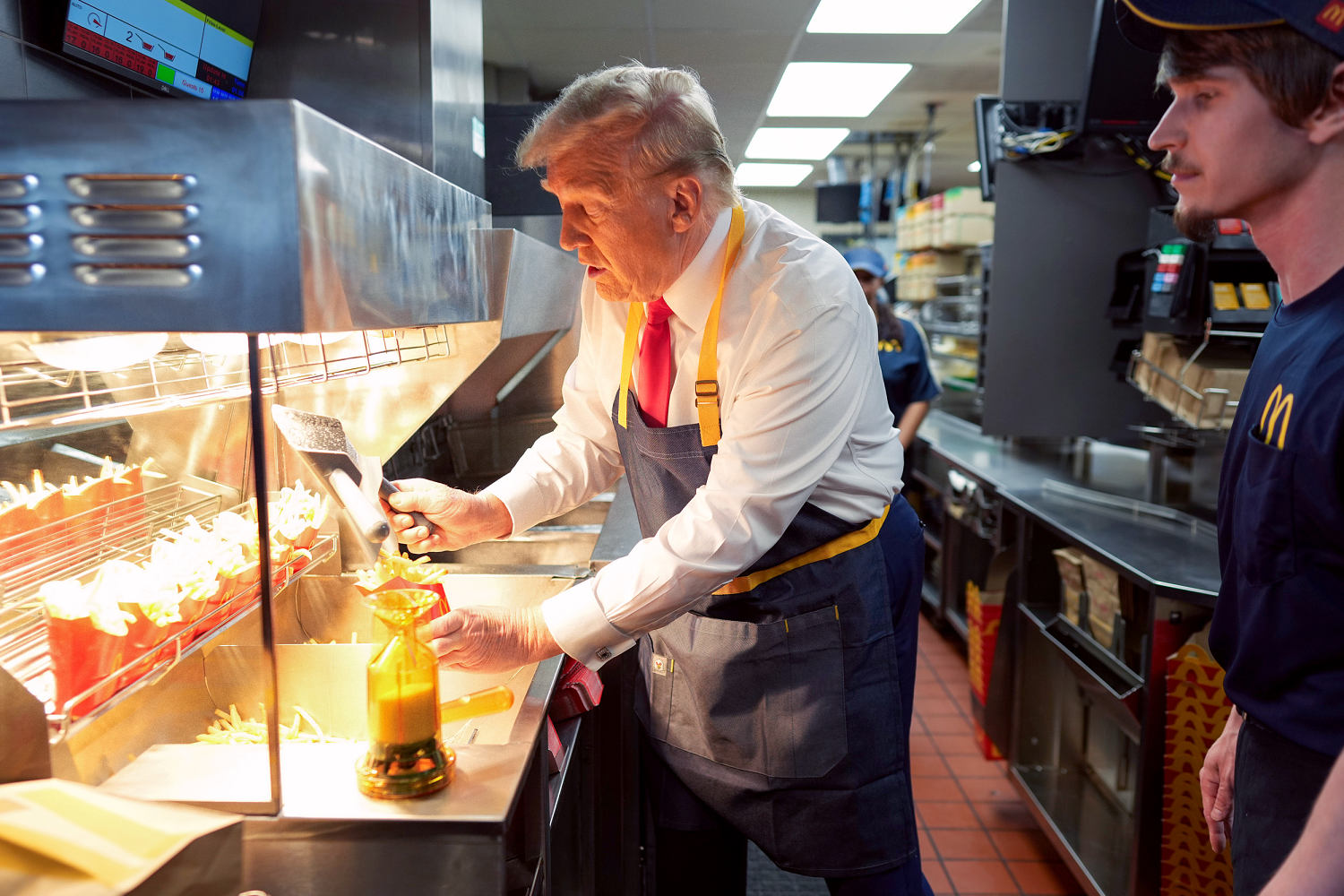 The difference between work and Trump’s staged McDonald’s theatrics