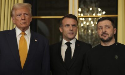 Trump meets with Macron, Zelensky in France