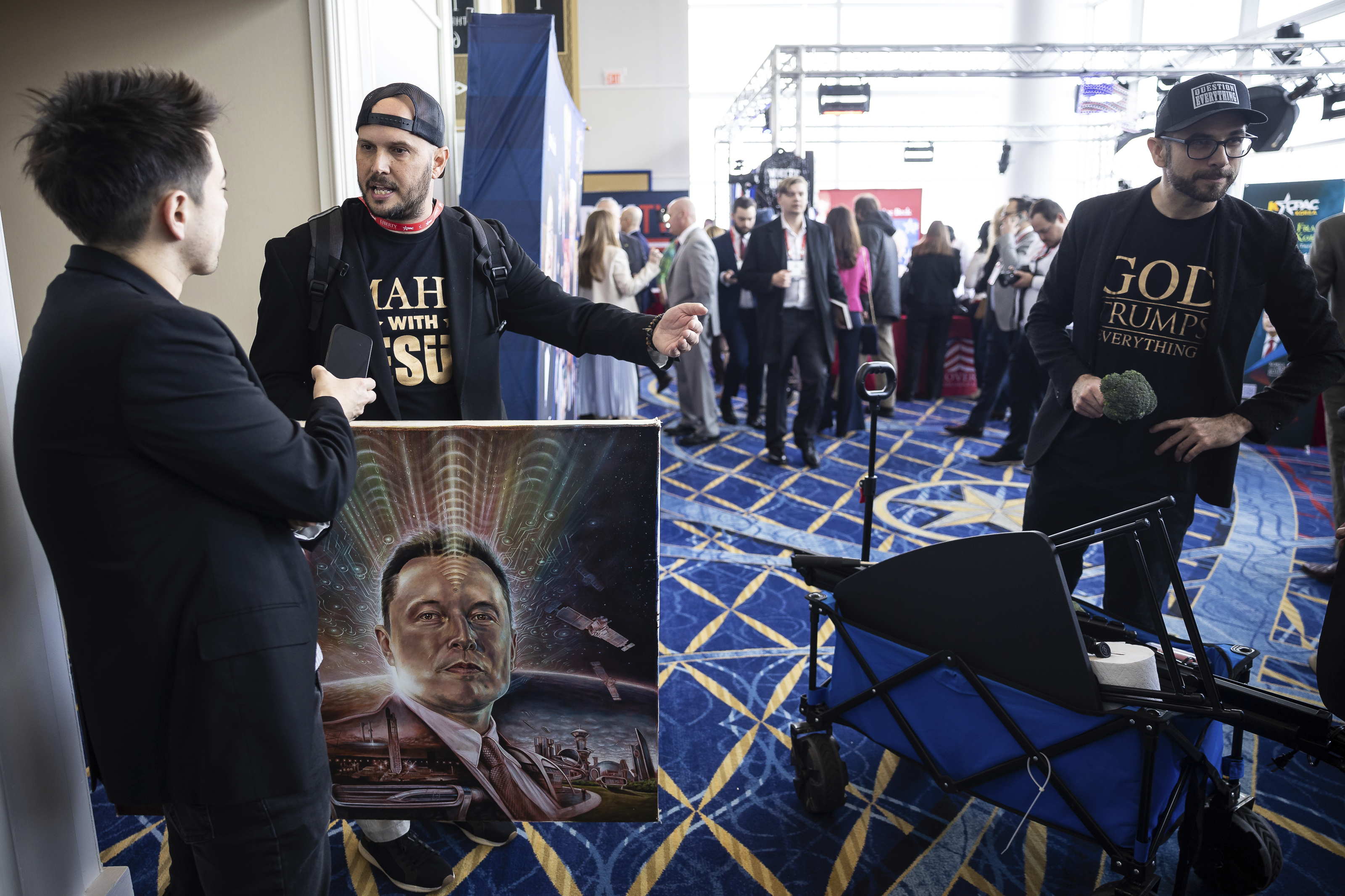 Attendees at CPAC are buying up Musk-related merchandise and the tech mogul is being feted as a chainsaw-wielding warrior taking on the deep state. 