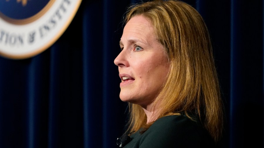 Trump defends Amy Coney Barrett: ‘She’s a very good woman’