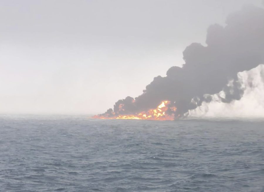 Cargo ship hits a tanker in fiery crash off England