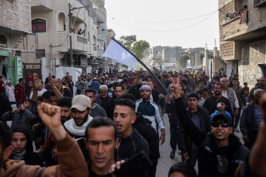 Hundreds in Gaza take to streets to protest Hamas