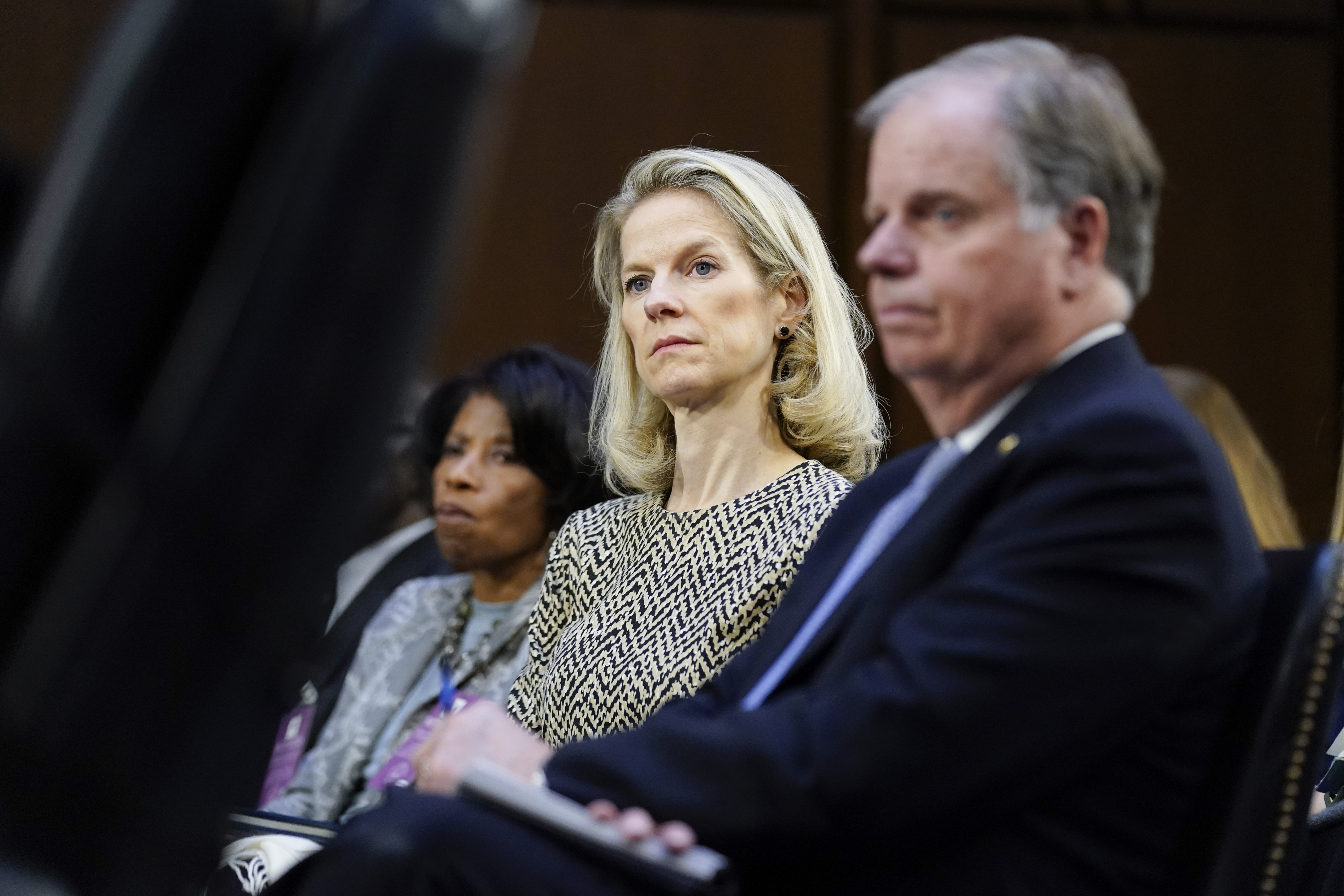 White House Counsel Dana Remus listens during a confirmation hearing for Supreme Court nominee Ketanji Brown Jackson before the Senate Judiciary Committee on Capitol Hill on March 22, 2022.