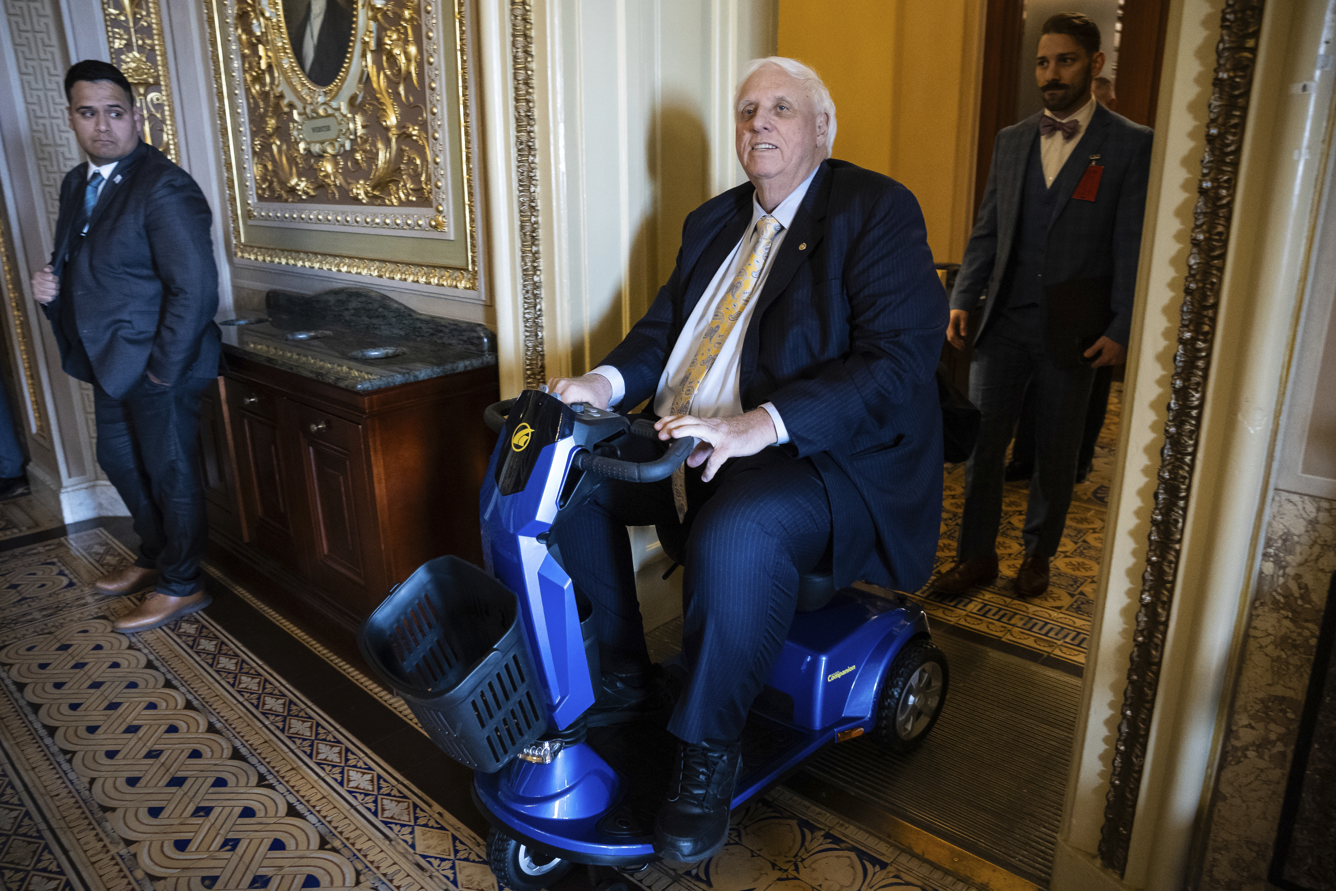 Sen. JIm Justice (R-W.Va.) is seen at the U.S. Capitol March 25, 2025.