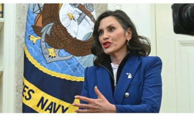 Whitmer jokes about Oval Office photo, says she regrets shielding face with folder