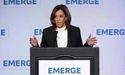 Harris accuses Trump administration of ‘wholesale abandonment’ of ‘America’s highest ideals’