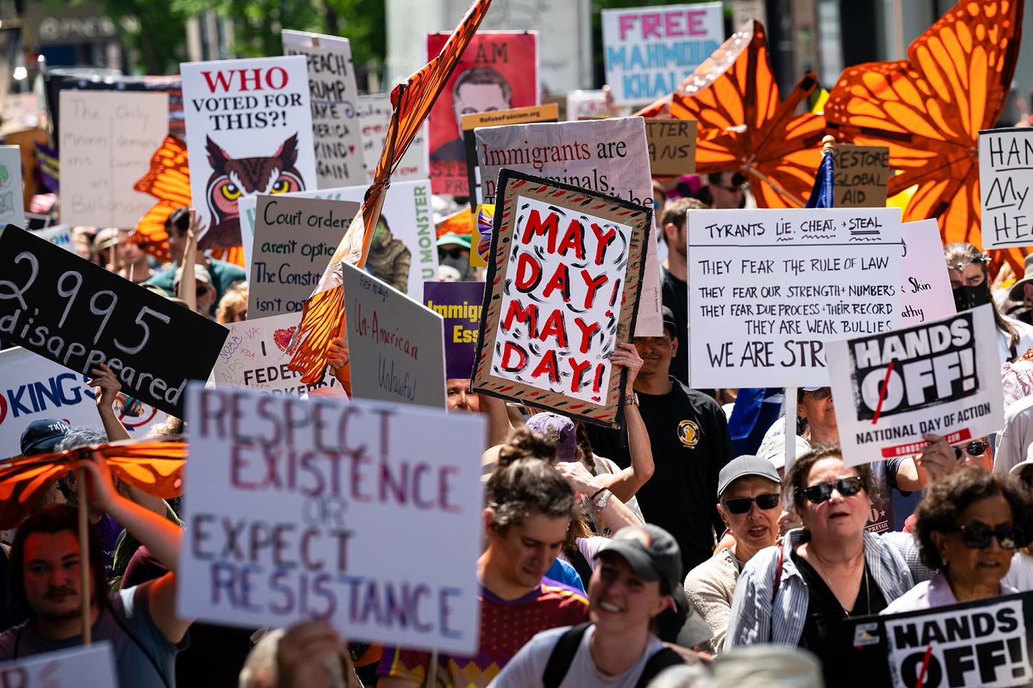 ‘We won’t back down’: Resistance against Trump continues with hundreds of May Day protests