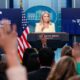 New media member asks Leavitt about Clinton conspiracy theory