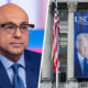 Trump plasters his face on a government building, pulling a page from the dictators’ playbook