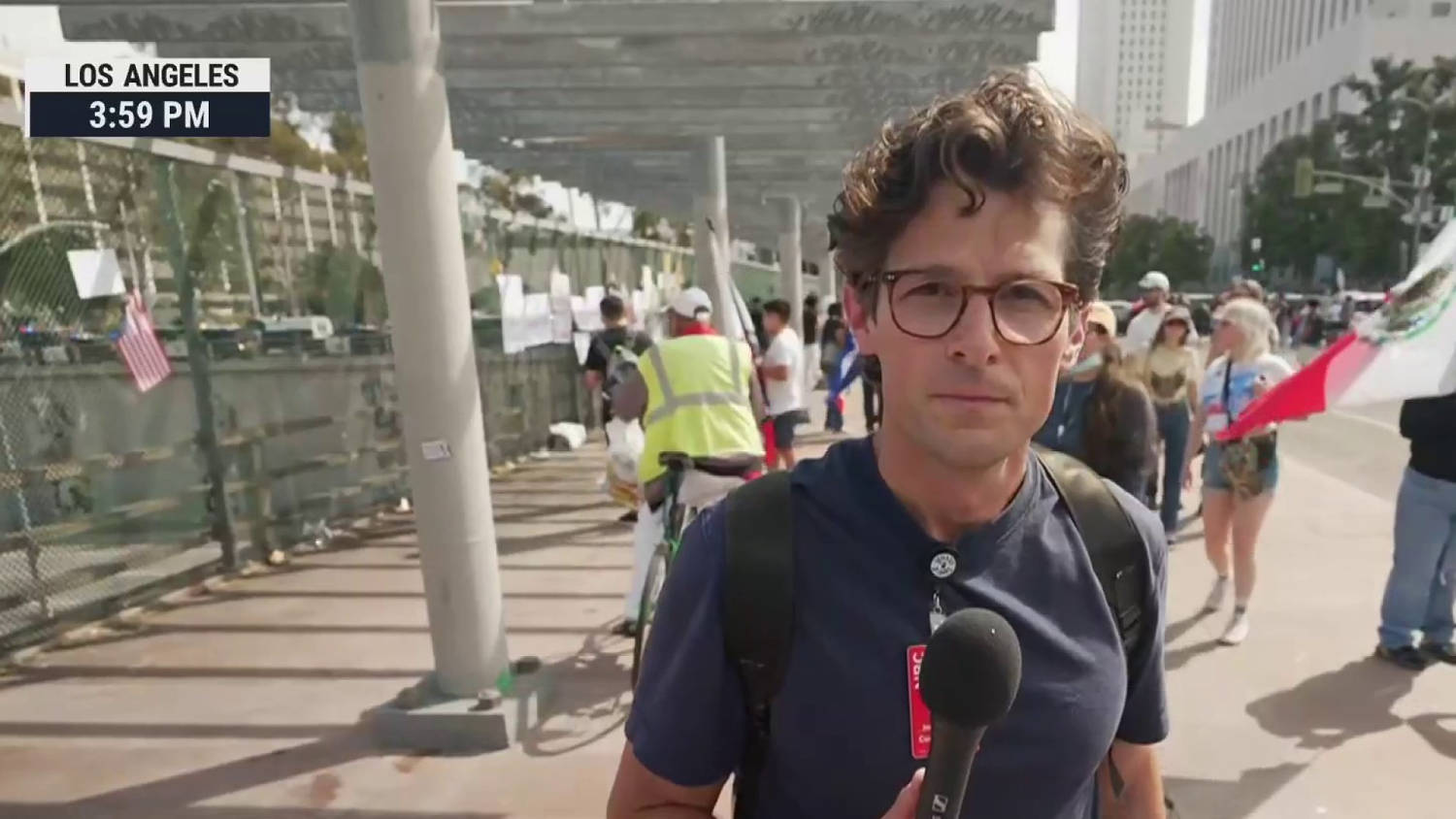 NBC’s Jacob Soboroff reports from the Los Angeles protests as law enforcement fires flash bangs