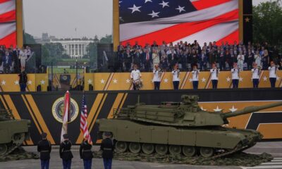 Military parade barrels through nation’s capital with tanks, troops and 21-gun salute