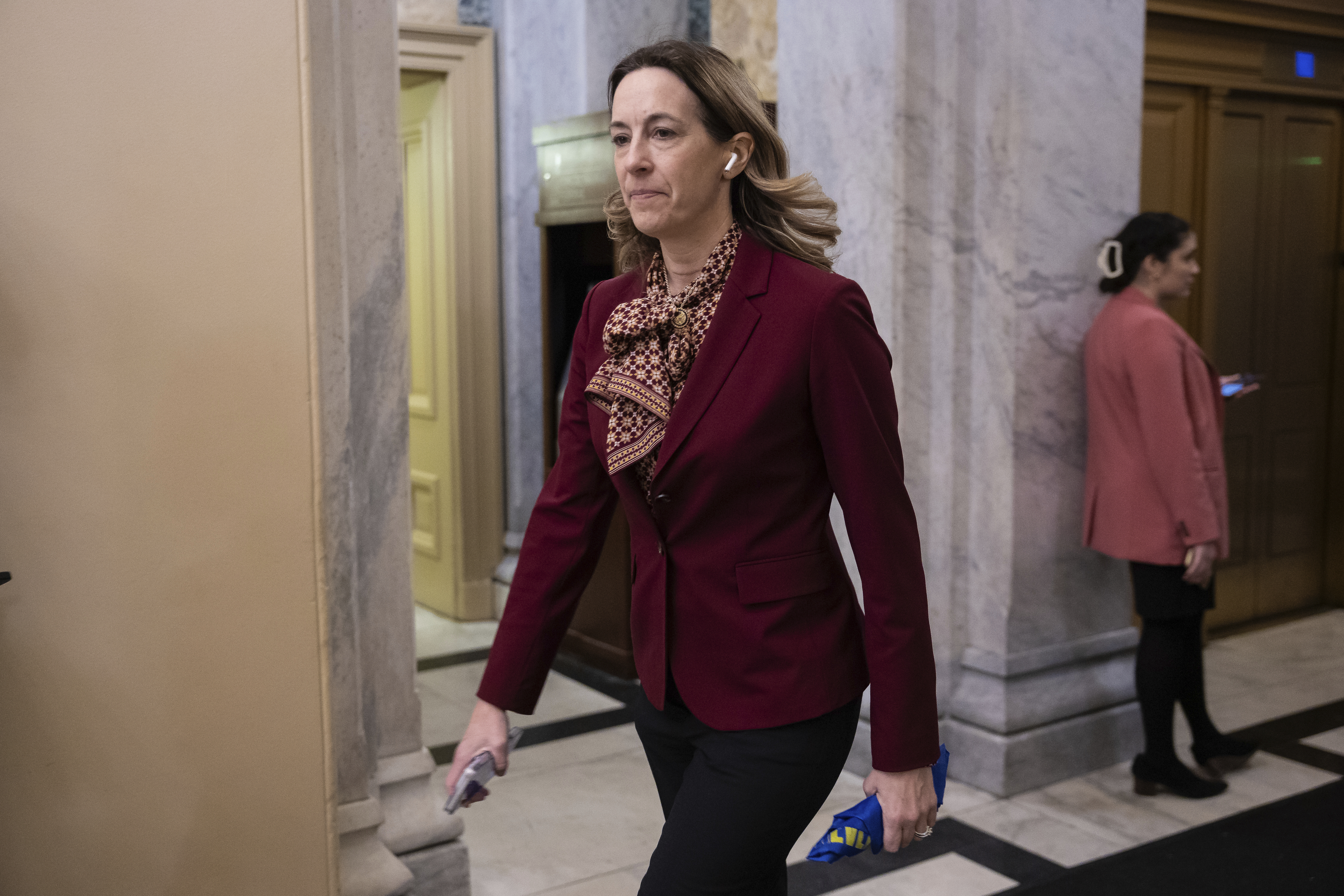 Rep. Mikie Sherrill (D-N.J.) arrives for a vote at the U.S. Capitol Feb. 26, 2025. 