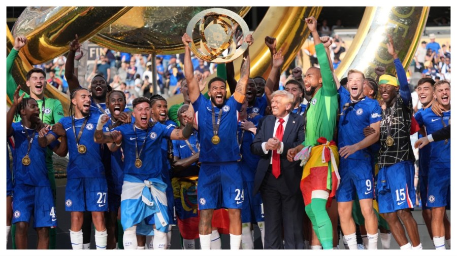 Trump joins Chelsea for Club World Cup celebration