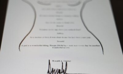 Trump note to Epstein that he denies signing is released by Congress