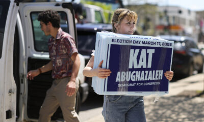 Democratic congressional candidate Kat Abughazaleh thrown to ground during ICE protest