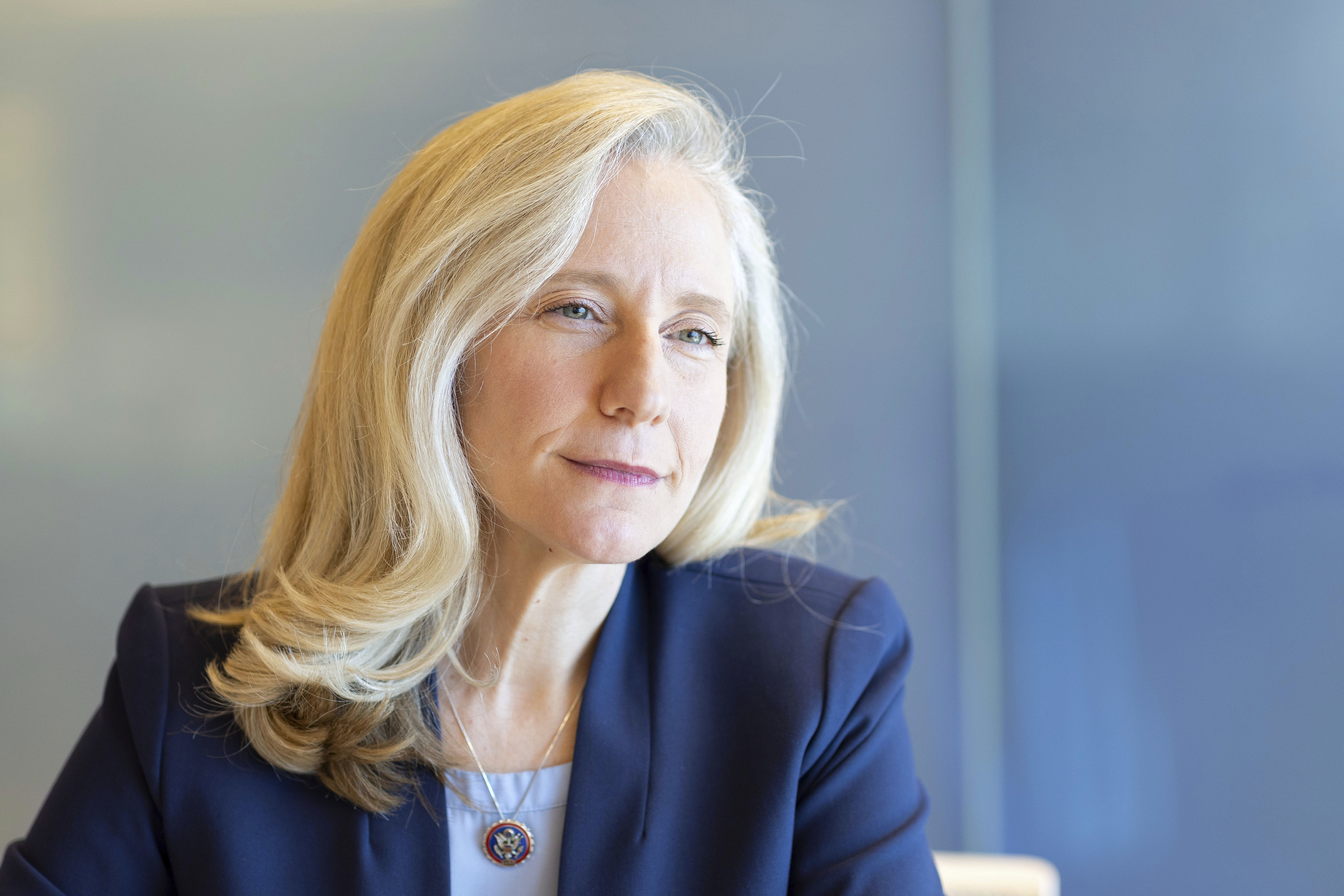 Rep. Abigail Spanberger, D-Va., speaks during an interview in Henrico County, Va., Nov. 25, 2024.