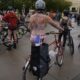 Naked bike riders demonstrate against troops in Portland…