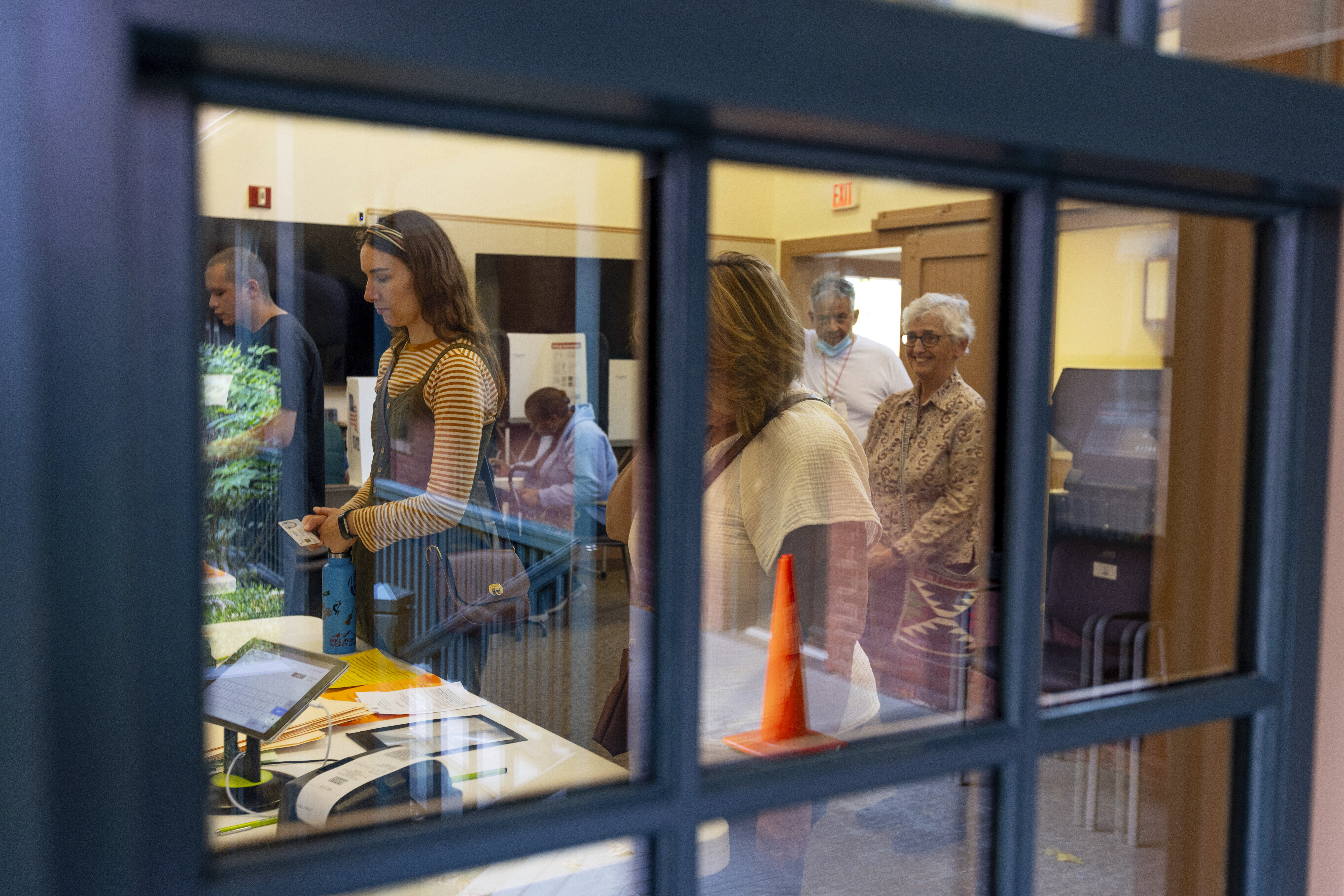 Voters cast their ballots at the Susan B. Anthony Museum & House in Rochester in 2024.