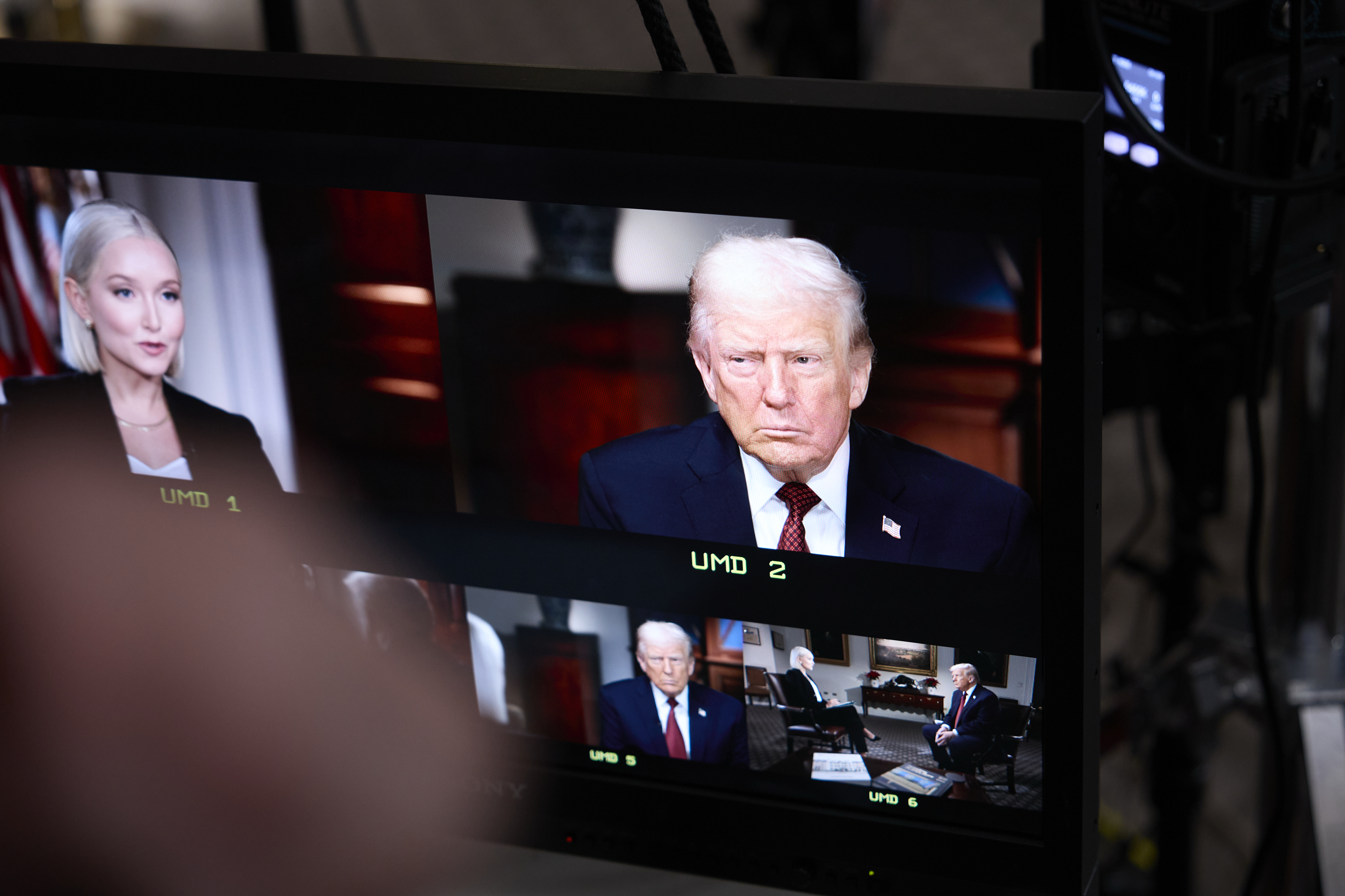President Donald Trump sat down with POLITICO's Dasha Burns for a special episode of The Conversation at the White House, Dec. 8, 2025. 