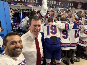 FBI chief shown in raucous locker room celebration during Olympics trip