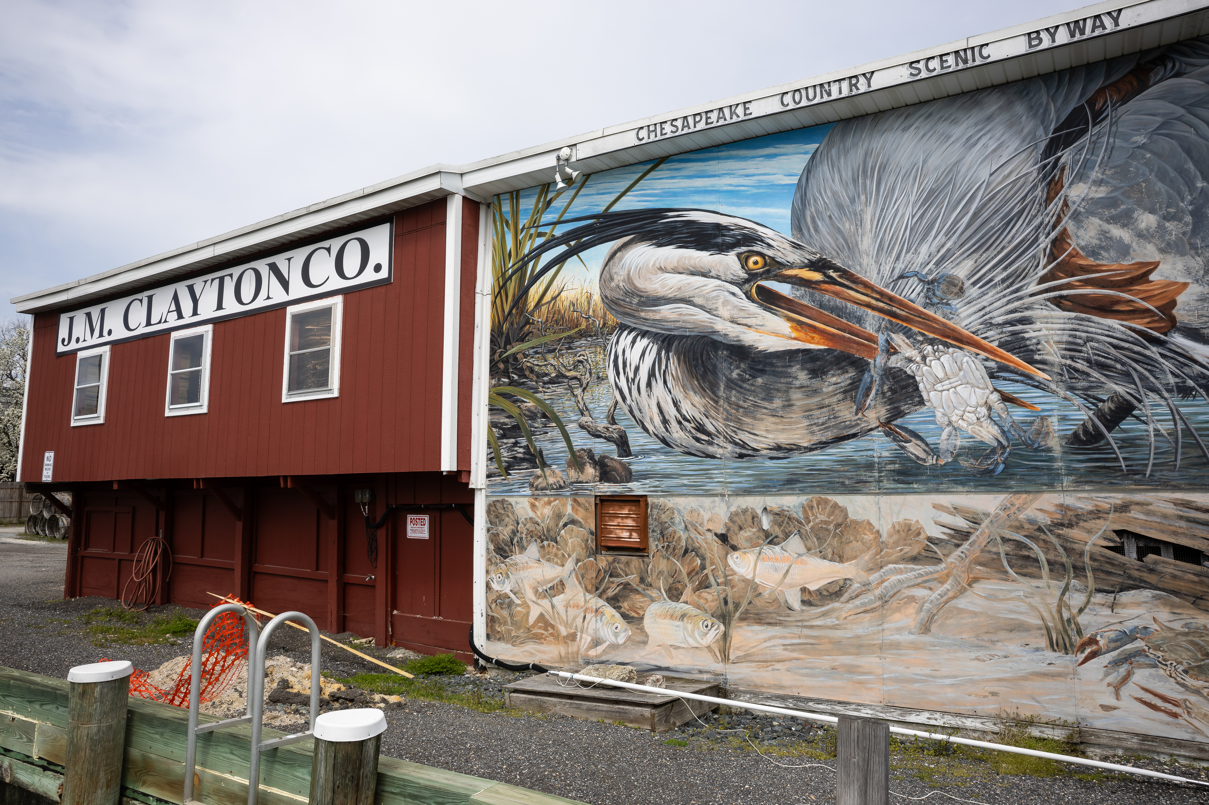 The J.M. Clayton Company's crab processing plant is seen in Cambridge, Maryland, on March 30.