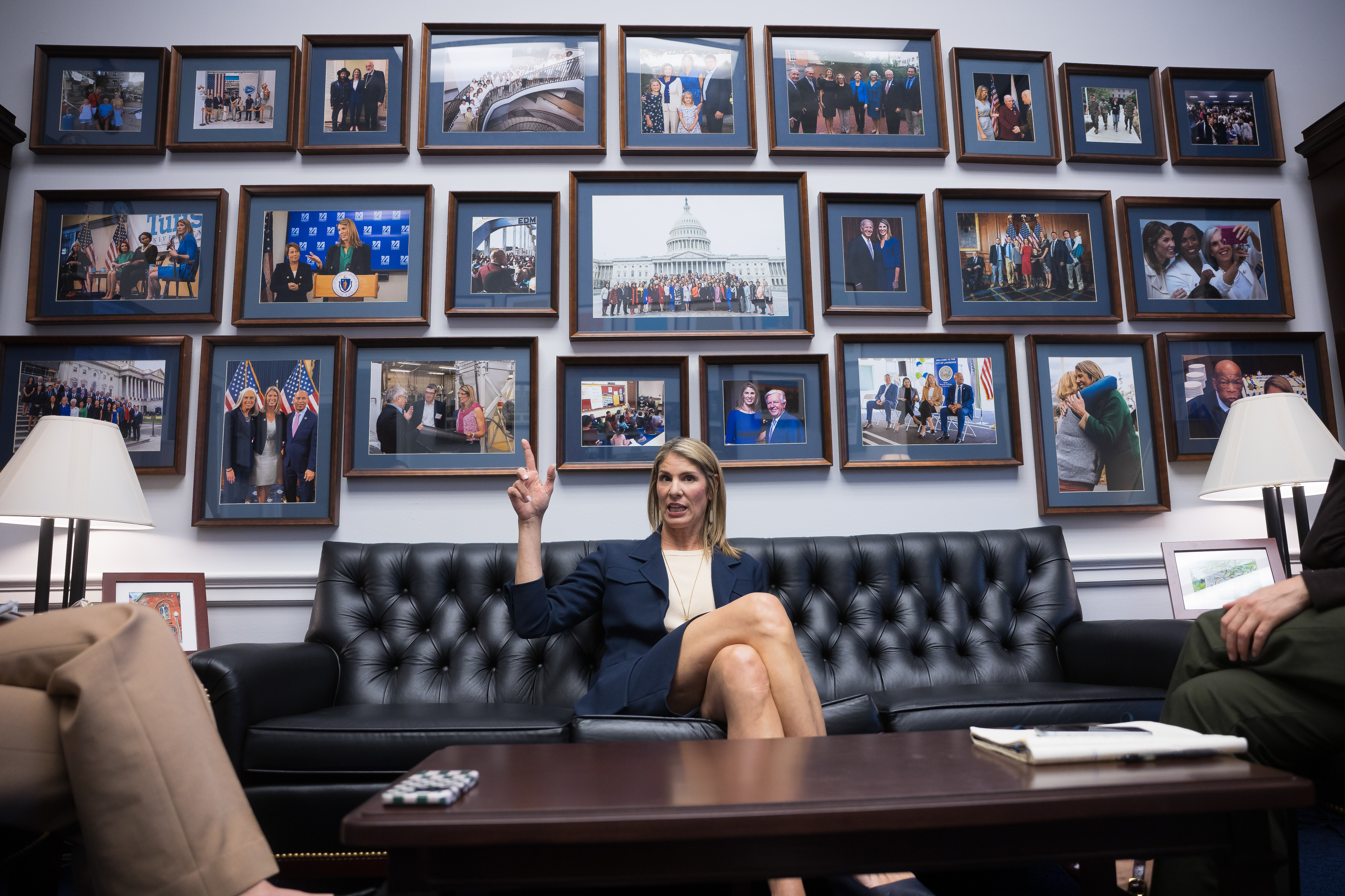 Trahan speaks during an interview with POLITICO in her office on Capitol Hill in Washington, on May 21, 2026.