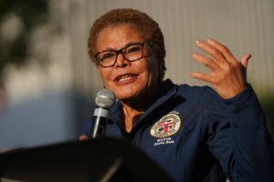 Bass says LA mayoral race opponent Spencer Pratt ‘tapping into a general sense of anger’