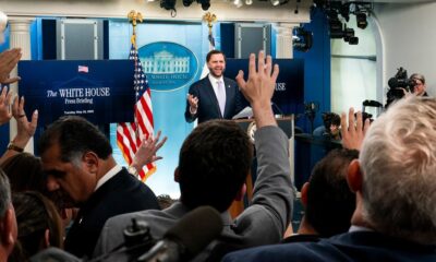 Vance follows Rubio’s raucous briefing with subdued performance