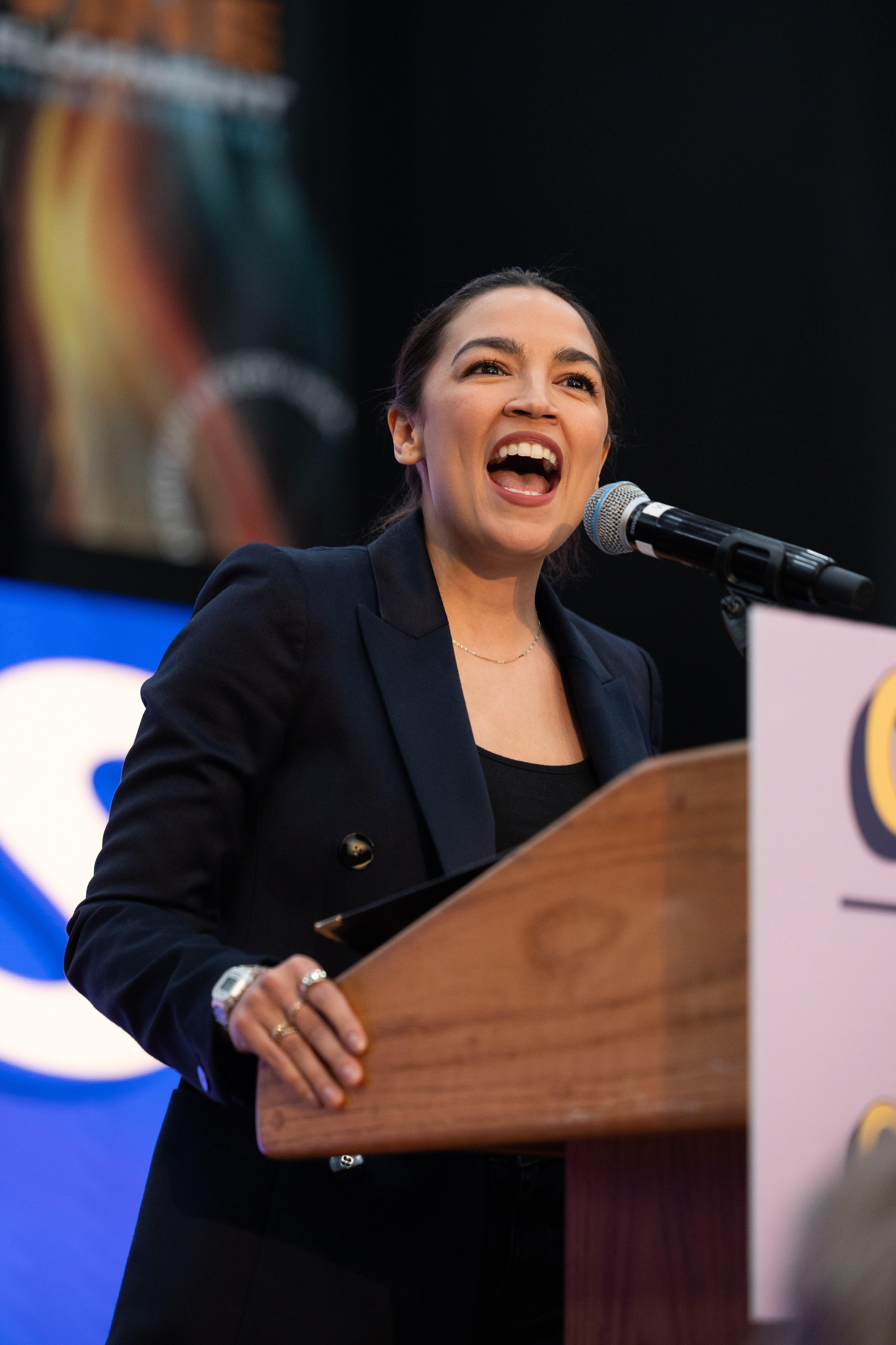 Representative Alexandria Ocasio-Cortez speaks at a rally in support of Pennsylvania state Rep. and congressional candidate Chris Rabb (not pictured) in Philadelphia, on May 15, 2026.