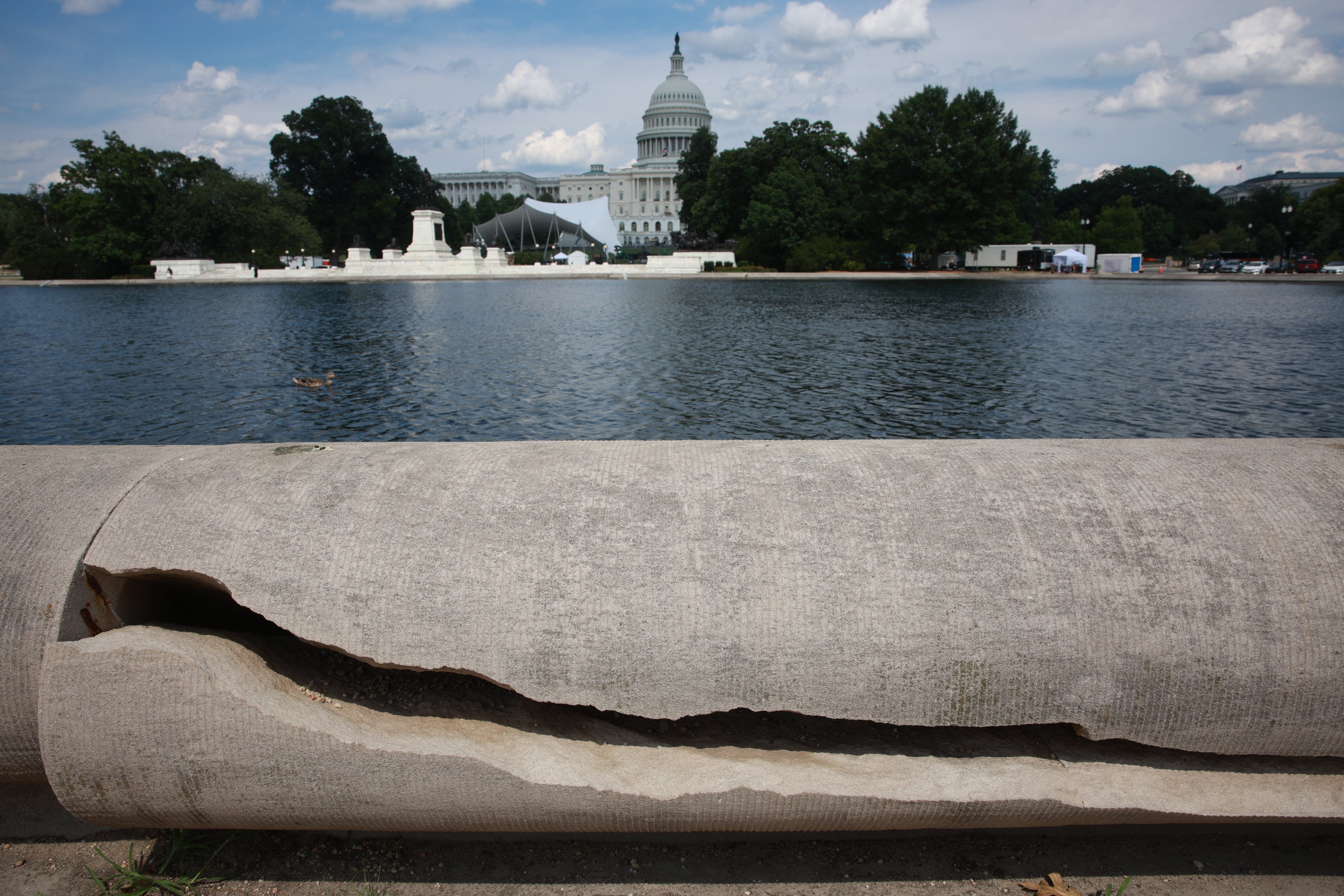 The Capitol Reflecting Pool is seen outside the U.S. Capitol in Washington, on June 25, 2026.