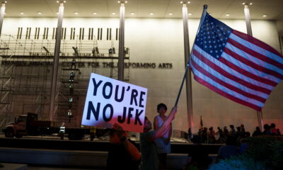 Workers begin removing Trump’s name from the Kennedy Center