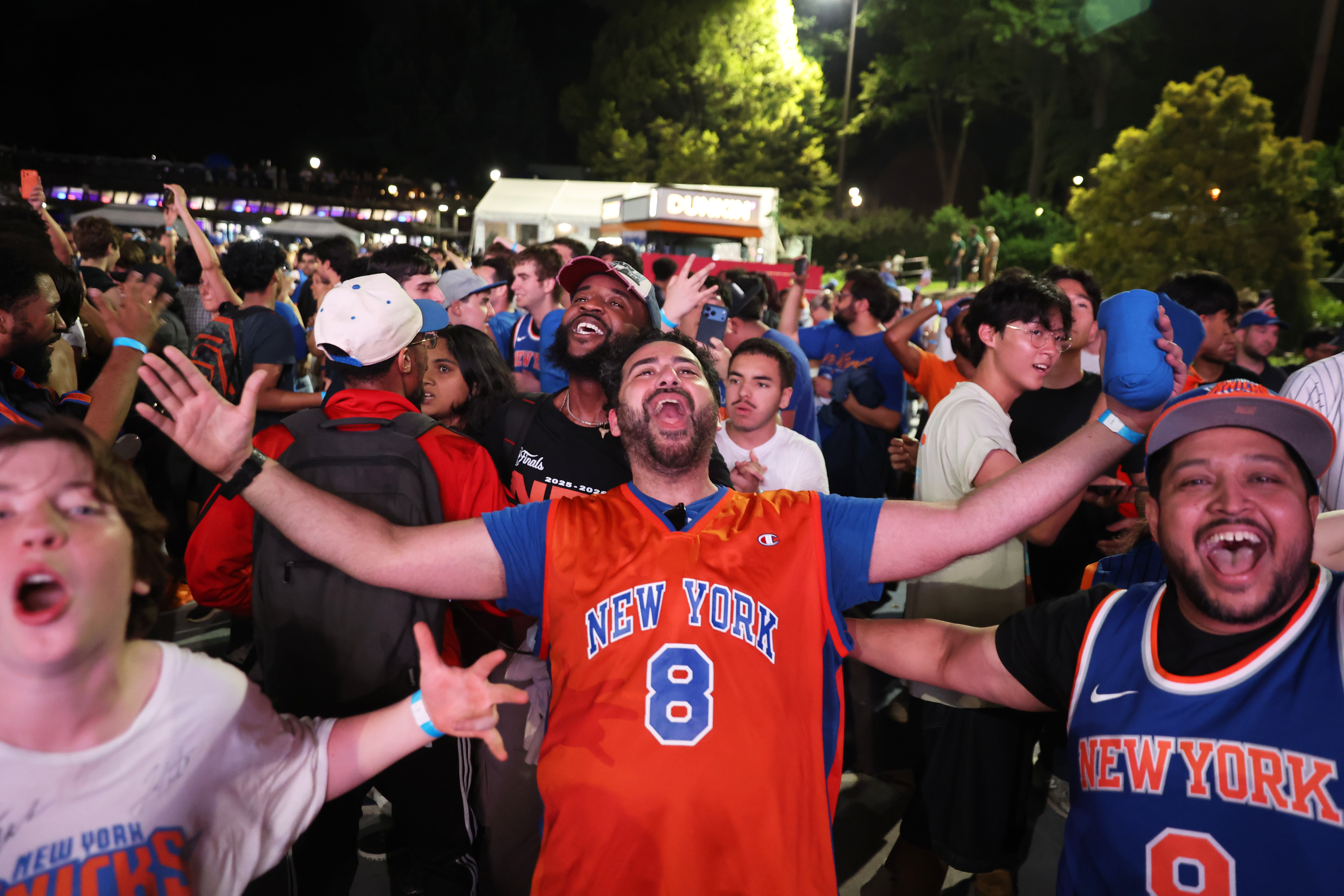 Fans celebrated all across New York City at various Knicks watch parties during Game 4 of the NBA Finals against the San Antonio Spurs. 