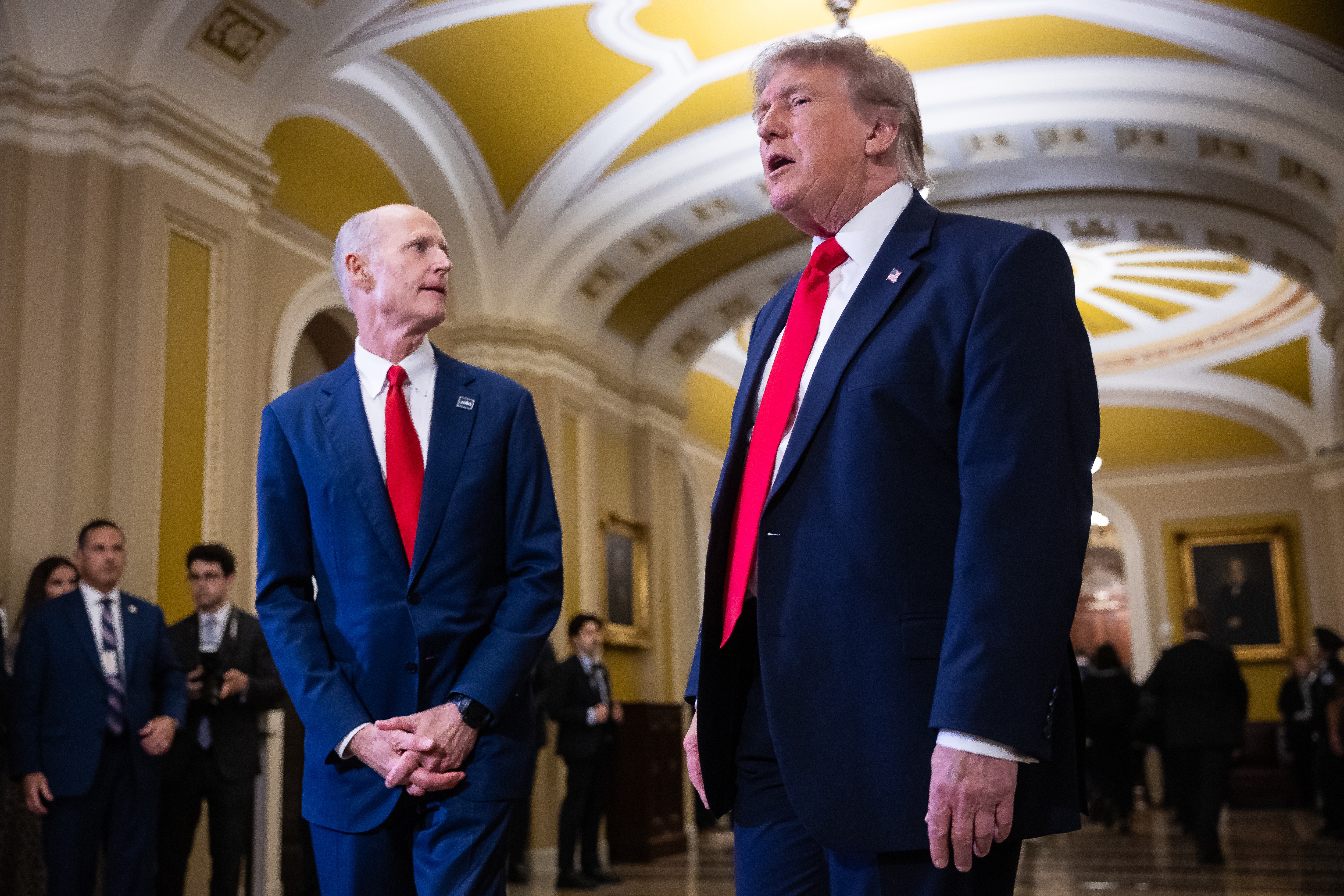 Scott hosts a regular Wednesday lunch for senators and invited Trump in that capacity.