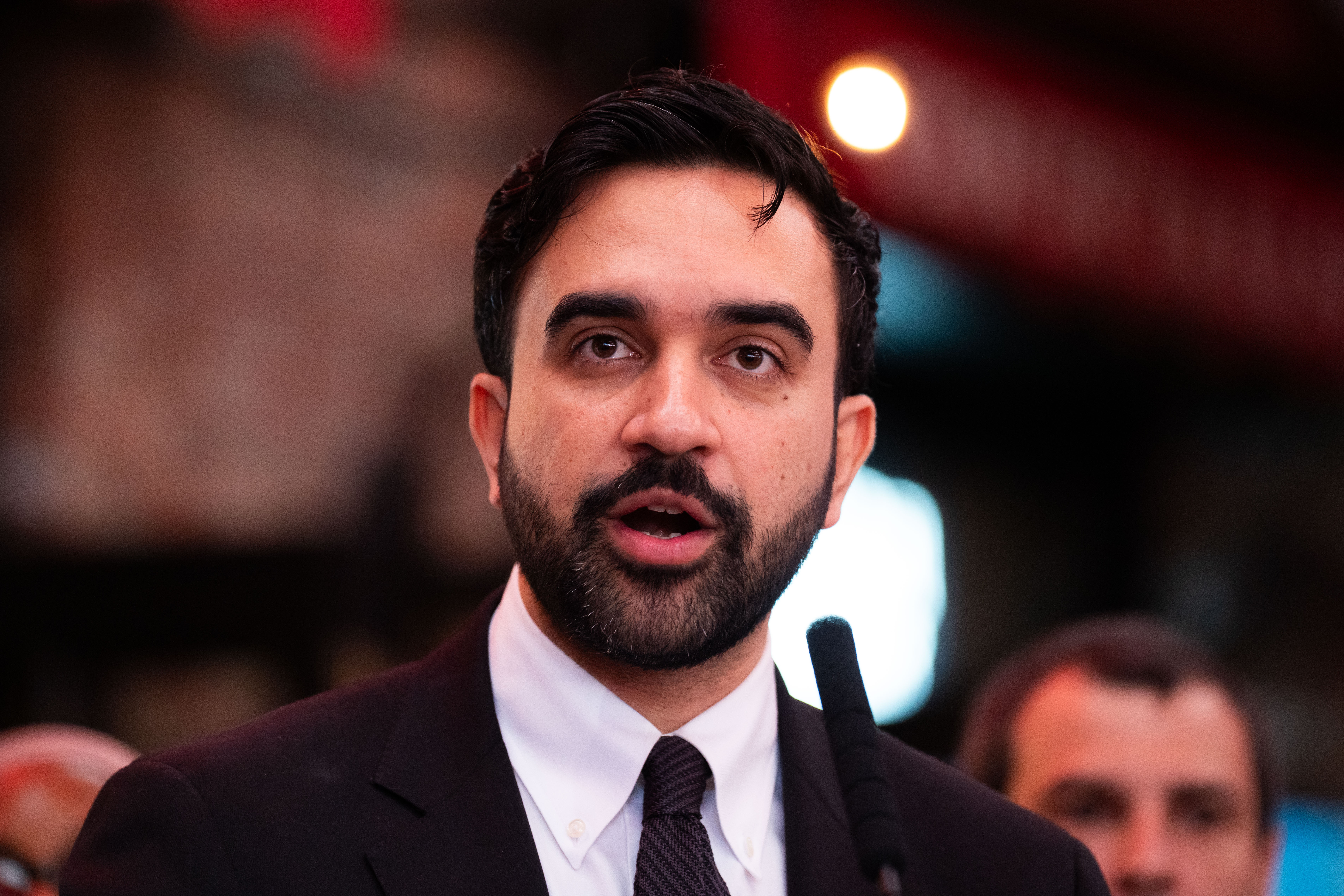 Mayor Zohran Mamdani held a pared-down Puerto Rican heritage event amid tensions. 