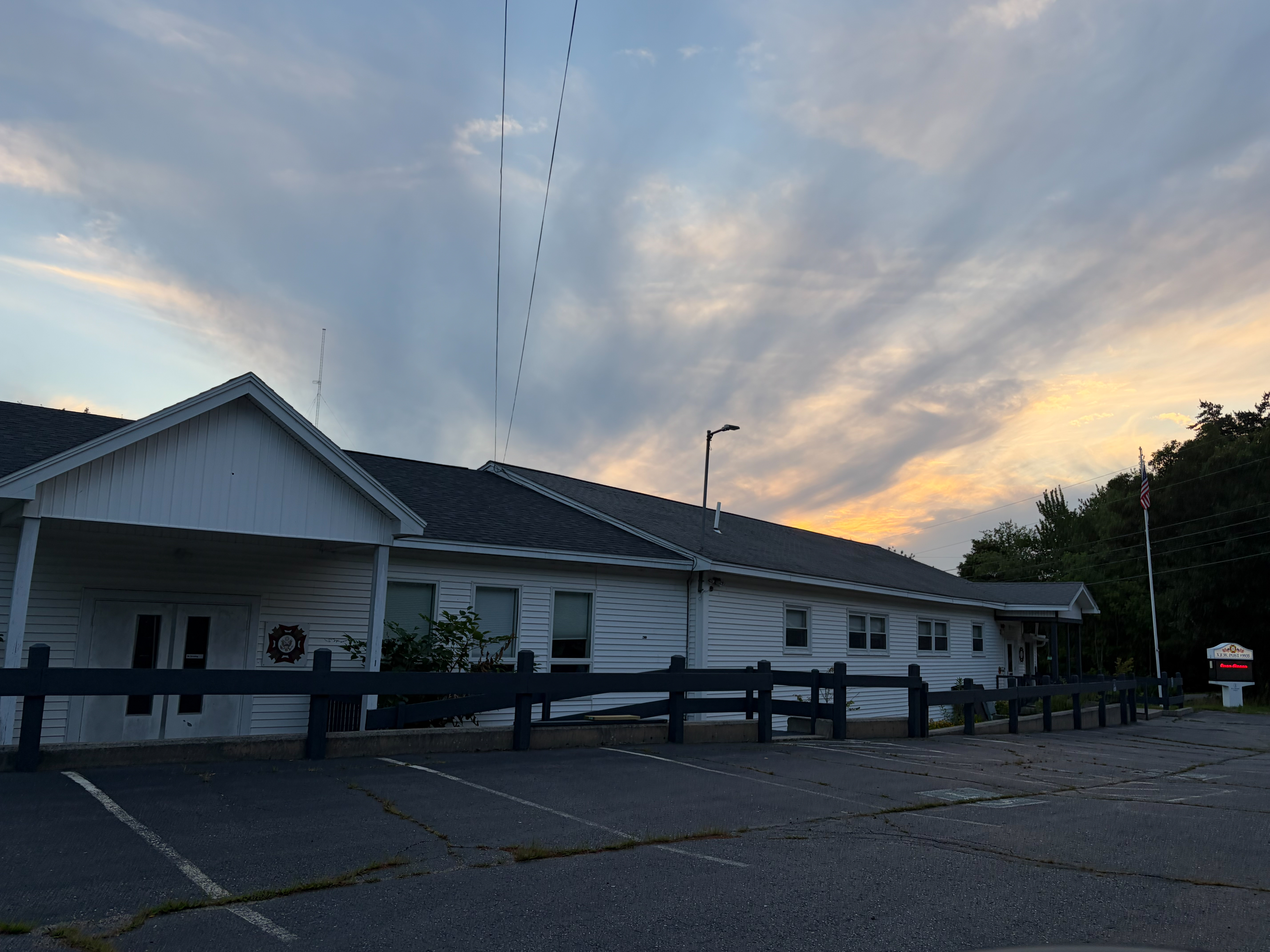 The VFW hall in Sanford, Maine, is seen on July 6, 2026, where Graham Platner was set to hold an event that ended up being canceled.
