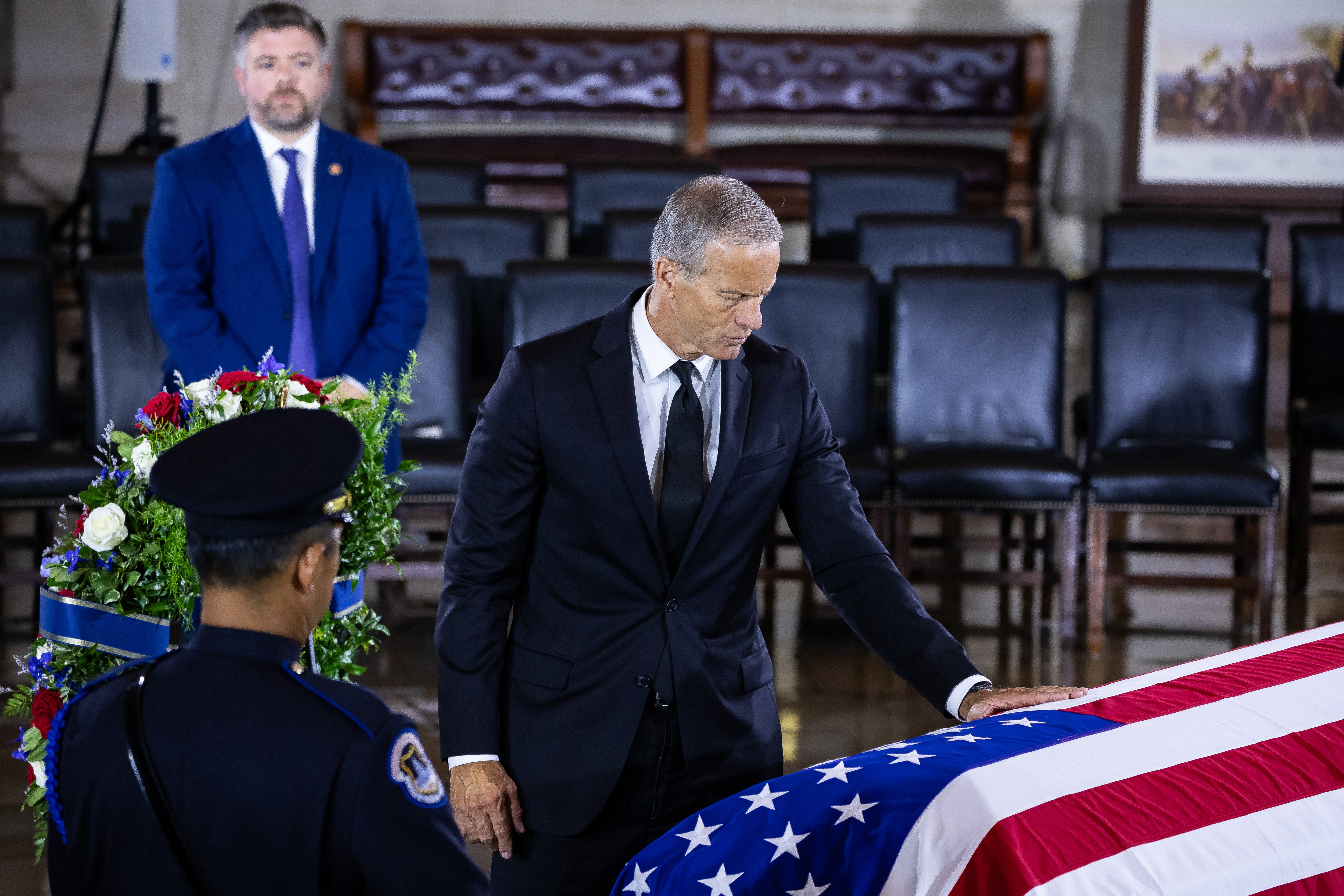 Thune paid tribute Tuesday to late colleague Lindsey Graham.