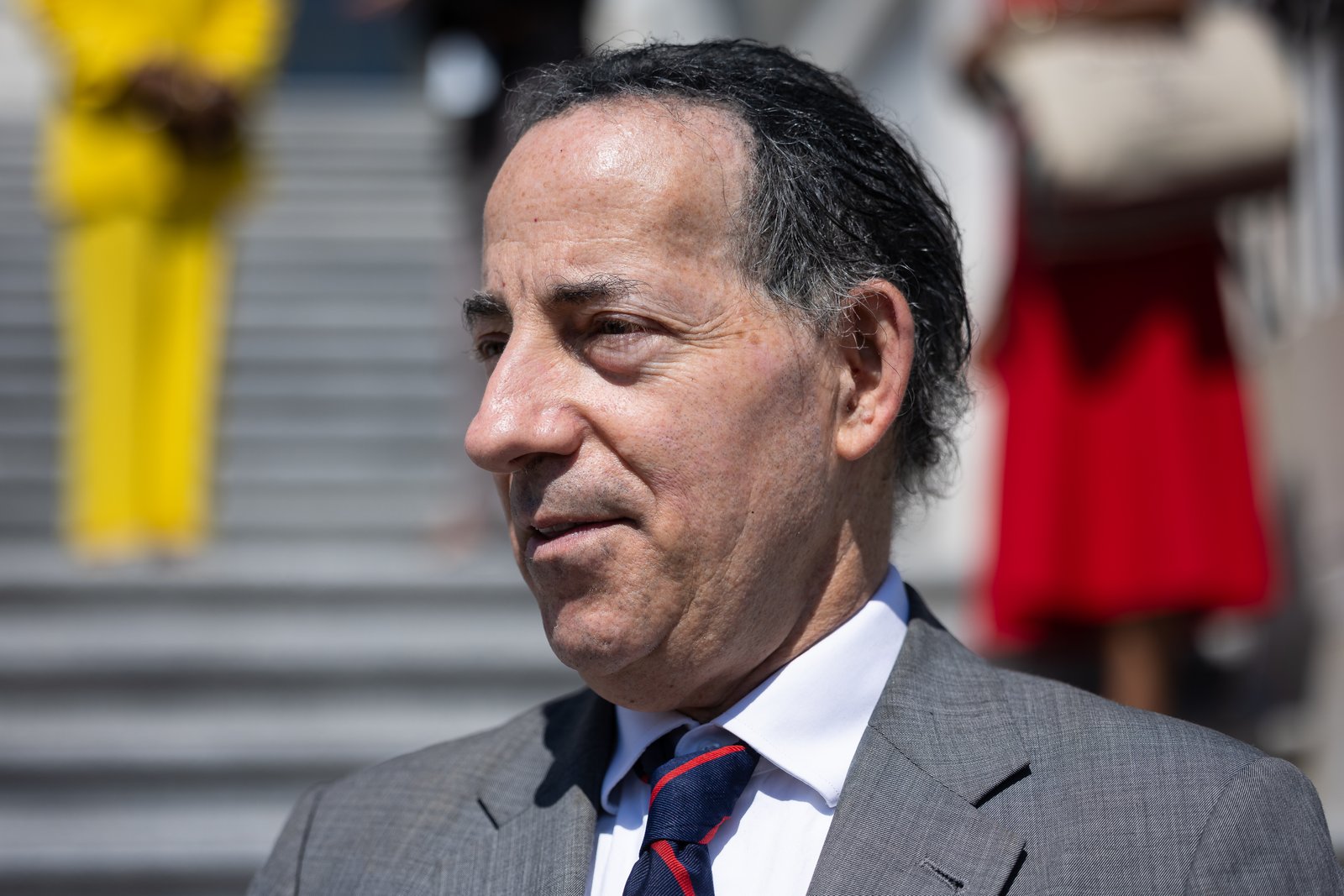 Rep. Jamie Raskin (D-Md.) speaks with reporters as he departs a vote at the U.S. Capitol on July 23, 2026.