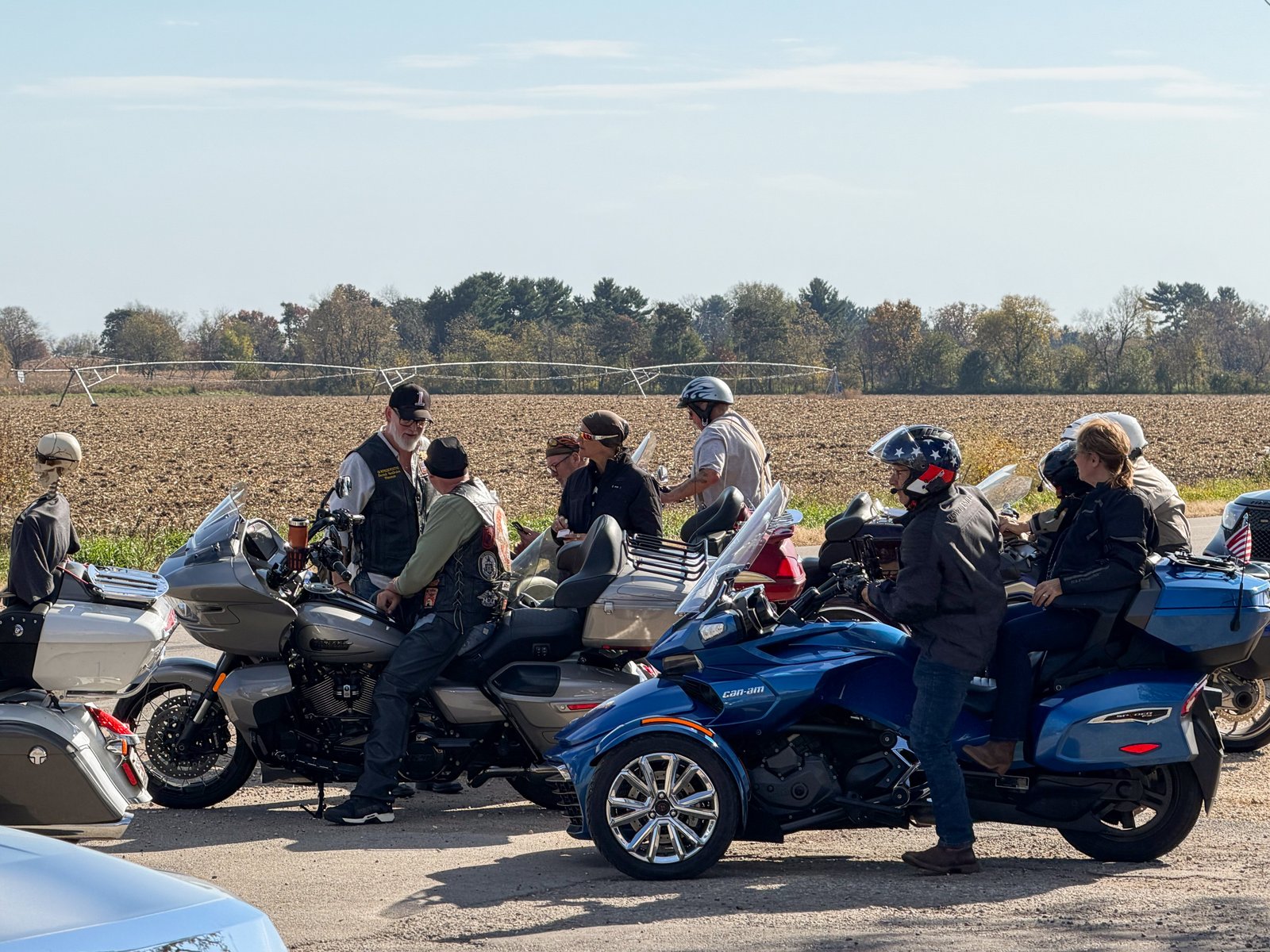 Van Orden rode in on his Harley-Davidson motorcycle to the Boon Docks bar as part of a multi-day district tour.