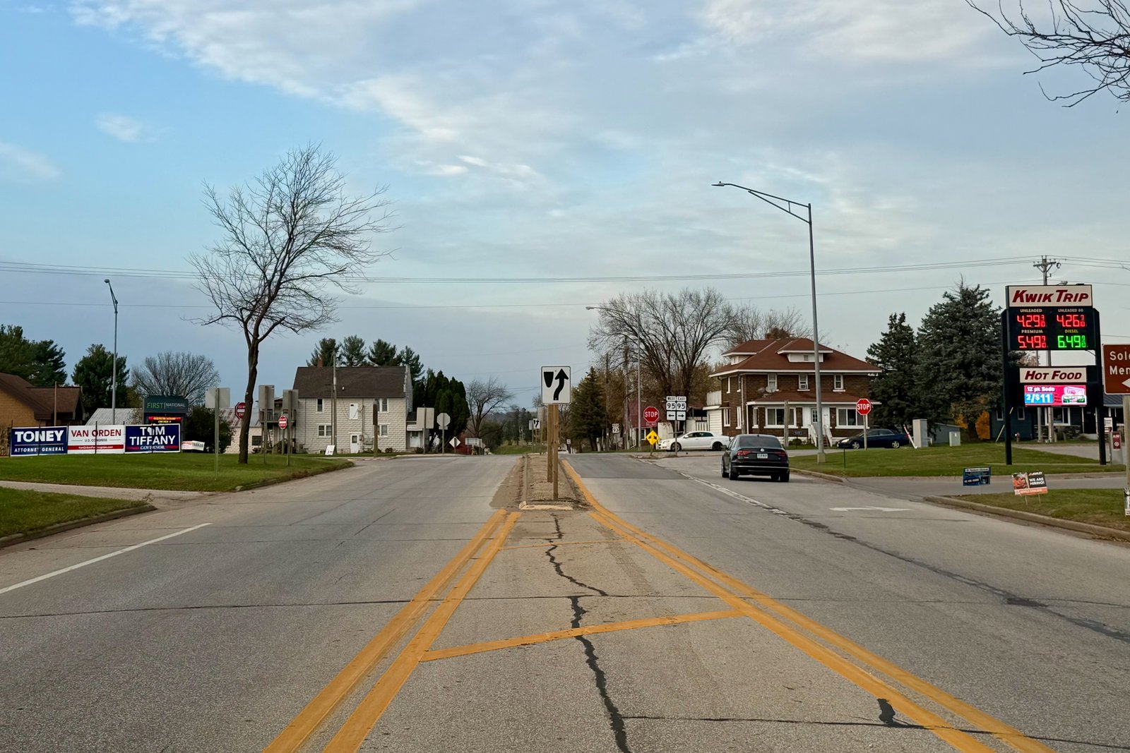 A street is seen in Arcadia, Wisconsin.