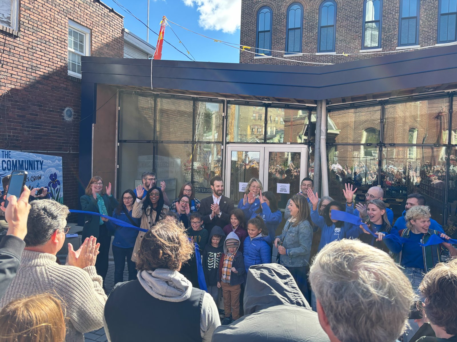 Deluzio celebrates the opening of Etna Center for Community on Oct. 17. He secured $3 million in federal funds for the library and community center. 